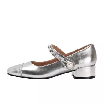 2024 2024 Серебристые туфли Мэри Джейн Женские туфли на каблуках и платформе Лолита Женские винтажные туфли в японском стиле для девочек на толстом каблуке для женщин 34