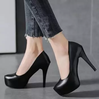 2024 2024 Туфли на высоком каблуке женские туфли-шпильки принцесса водонепроницаемые туфли на платформе для ночного клуба супер туфли-лодочки одинарные рабочие туфли черные женские свадебные туфли 34 бежевый