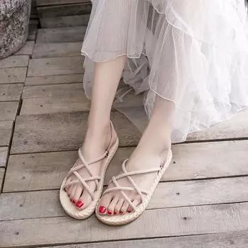 2024 2024able Новый стиль Популярные женские летние мягкие сандалии Super Fairy тапочки плоские тапочки для женщин носить снаружи 35 розовый