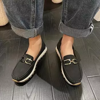 2024 2024Женские мокасины Женские кожаные туфли Slipony Низкие каблуки Chaussures Femme Повседневные балетки Туфли Женские мокасины 36 бежевый