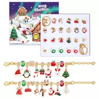 2024 24 pcs Bracelets Christmas Mystery Box Bath Toys Party Favor Gifts Advent Calendar Creative 24 Days Surprise Toys Girls -