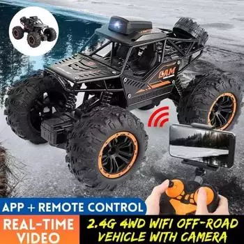2024 2.4G 1/18 автоматическая фотокамера Follow Me Alloy Rock Crawler Truck пульт дистанционного управления мини-автомобиль RC с WIFI 720P HD камера автомобиль для взрослых и детей подарок игрушки чёрный