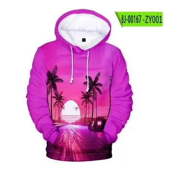 2024 3D-принт Sky Roadside Gradient Elements Trend Милая простая новая весенне-осенняя повседневная толстовка с капюшоном для женщин и девочек на бретелях S