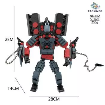 2024 3D Спикерман Детский блок пластиковый игровой конструктор для подростков и детей Skibidi унитаз