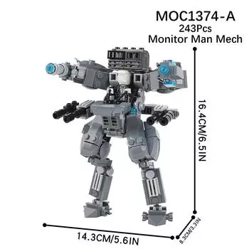 2024 3D Спикерман Детский блок пластиковый игровой конструктор для подростков и детей Skibidi унитаз 243 шт.