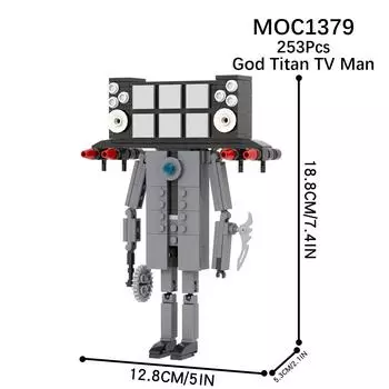 2024 3D Спикерман Детский блок пластиковый игровой конструктор для подростков и детей Skibidi унитаз 253 шт.