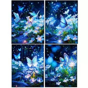 2024 5D Алмазная картина Бабочка Серия Цветочный Пейзаж Алмазная мозаика Животное Набор для вышивки своими руками Украшение для дома ручной работы Full Round 20x30CM
