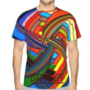 2024 Абстрактные повседневные мужские футболки Весенняя одежда Рубашки Большие топы с коротким рукавом Футболки для мальчиков 5XL Винтажные мужские футболки L красный