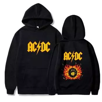 2024 ac pwdup live dc print Hoodie Manner Pullover Sweatshirt Retro Fashion Oversize Hoodies Punk Streetwear S чёрный