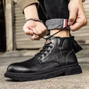 2024 All-match Men s Low Top Shoes Men s Shoes Genuine Leather Male Comfortable Sneakers High Quality Men Lace-Up Casual Shoes 38 чёрный