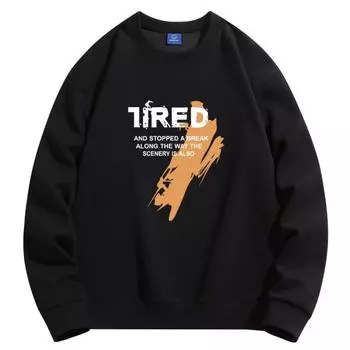 2024 American Men s Персонализированная толстовка с длинными рукавами и бархатным круглым вырезом Мужская куртка Y2K Street Style для пар S чёрный