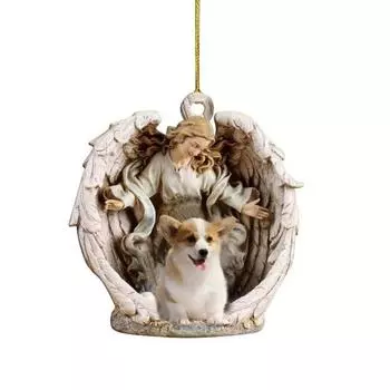 2024 Angel Playful Girl And Dog Car Hanging Decoration For Cheerful Holiday Spirit 1