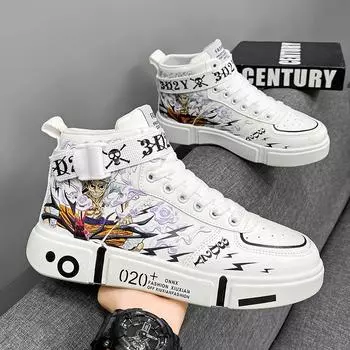 2024 аниме кроссовки косплэй обувь мужская аниме обувь мужская повседневная обувь кроссовки для мужчин 35 белый