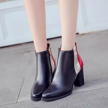 2024 Ботильоны женские зимние женские туфли меховые теплые короткие сапоги толстые каблуки модная сексуальная женская обувь размер ghn89 4 бежевый