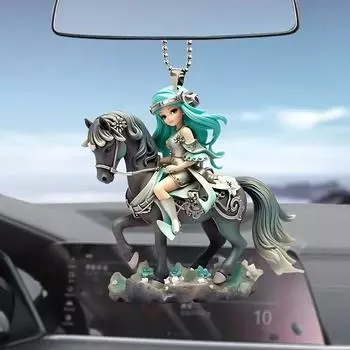 2024 Arrival New 2d Acrylic Flat Car Hanging Ornament Cute Cartoon Style Decor