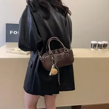 2024 autumn and winter bags women s fashion Boston pillow bags casual high sense versatile shoulder messenger bag tide кофейный