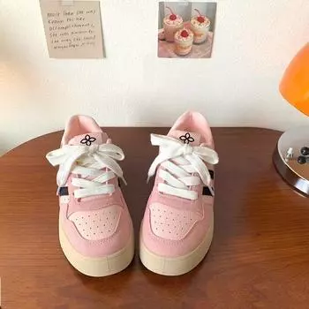 2024 autumn and winter dopamine girl with skirt velvet warm retro pink platform two cotton shoes student versatile board shoes 35