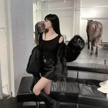 2024 autumn and winter fur jacket women s short Korean version temperament small young environmentally friendly fox hair plush cotton-padded coat S