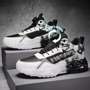 2024 autumn and winter live broadcast coconut shoes outdoor breathable ice silk jakab rotating buckle free lace-up student sports shoes men 39