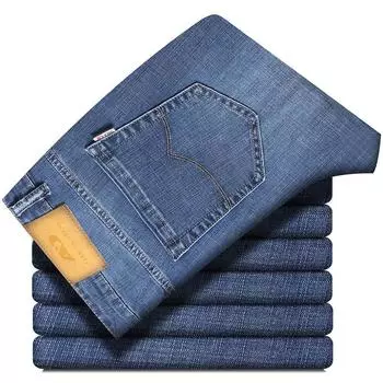 2024 Autumn And Winter Men S High-End Light Luxury Jeans Straight Tube Loose Oversized Elastic Business Casual Pants 28