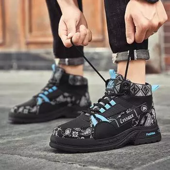 2024 autumn and winter national tide Martin boots medium help retro tooling locomotive boots outdoor tide and ins catwalk sports board shoes 39 чёрный
