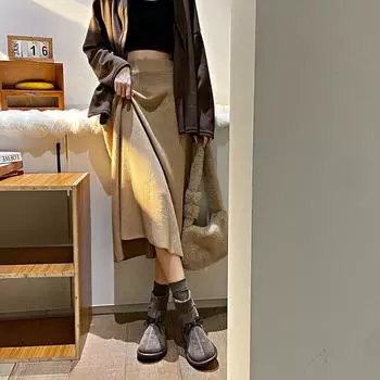 2024 Осень и зима Новые хлопковые туфли с бантом Женские зимние сапоги Плюшевые утолщенные и теплые хлопковые сапоги с коротким рукавом 35 бежевый