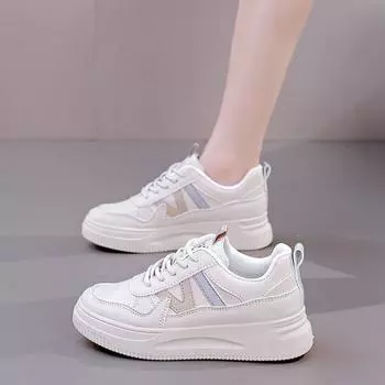 2024 autumn and winter new fashion moral training Forrest Gump white shoes female students sports running shoes casual trend board shoes 35