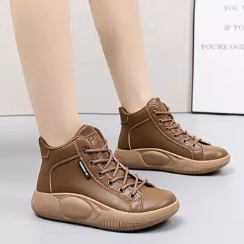 2024 autumn and winter new fashion retro women s shoes platform height increase commuting daily white shoes casual sports single shoes women 35