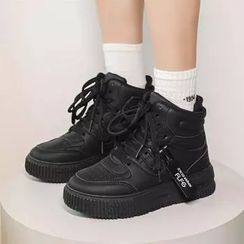 2024 Autumn and Winter New High-top Shoes Large Size Couple Fashion Shoes Fashion Student Board Shoes Trend Shoes 36 белый