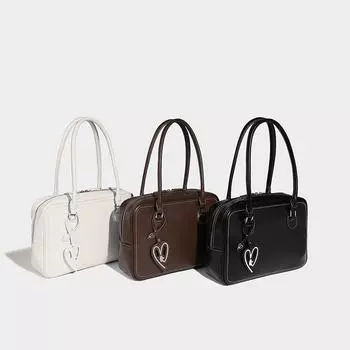 2024 осень и зима новая вместительная сумка-тост Бостон мода через плечо подмышку темно-коричневого