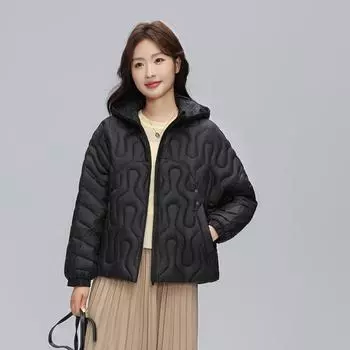 2024 autumn and winter new light and thin down jacket women s stand-up collar 90 white duck down fashionable and thin short coat M серый