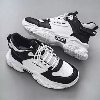 2024 autumn and winter new thick-soled heightened Zhongbang leather dad shoes ins trendy sports and leisure shoes trendy shoes men s shoes 39