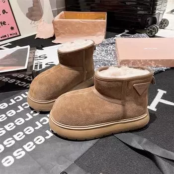 2024 autumn and winter new women s shoes European and American thick-soled velvet inner medium tube Martin boots thick-soled thin cotton boo 35 оливковый