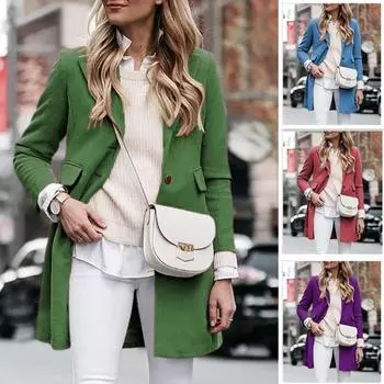 2024 autumn and winter new woolen women s coat Japan and Korea independent station multi-color coat cardigan single-breasted S красный