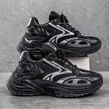 2024 autumn and winter sports shoes mecha mesh breathable casual men s shoes live dad shoes Darth Vader sports outdoor shoes 39 чёрный