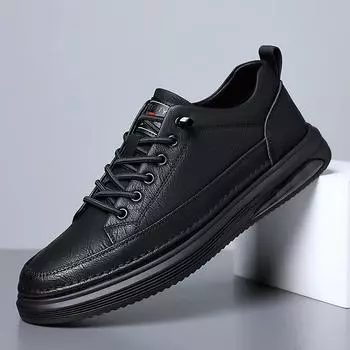 2024 autumn and winter trend leather board shoes men s large size soft sole one pedal men s casual leather shoes air cushion driving shoes 38