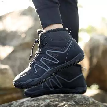 2024 autumn and winter velvet waterproof snow boots warm and breathable couple high-top casual cotton shoes factory direct sales 37 коричневый