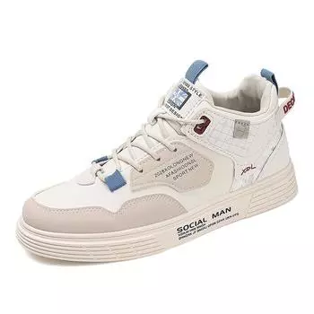 2024 autumn breathable little white shoes men s Korean version of low-top trend platform sports and leisure board shoes 39 белый