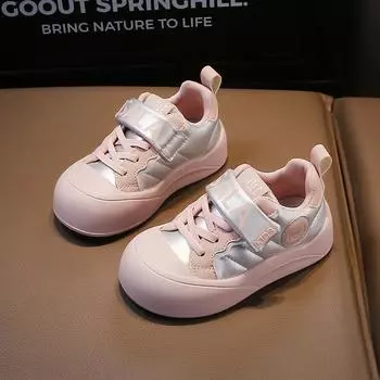 2024 Autumn Children Tenis Shoes New Fashion Thick-soled Kids Sneakers Boys Girls Casual Shoes Platform Soft Bottom School Flats 26 бежевый