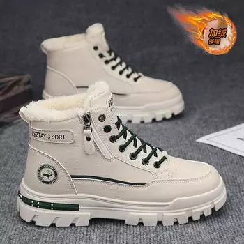 2024 autumn explosion men s retro British style tooling outdoor leisure high-top wear-resistant thickened soft-soled Martin boots 39 бежевый