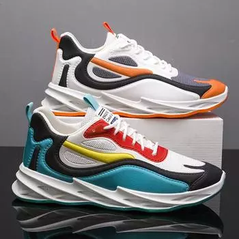 2024 Autumn Men s Cloth Shoes Breathable Thick-soled Casual Shoes Men s Korean Fashion Sports Shoes 39 синий