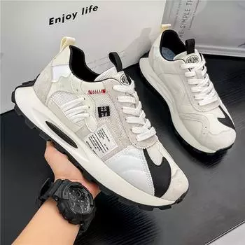 2024 autumn men s new lightweight thick-soled Forrest Gump sports shoes men s trendy versatile low-top casual board shoes 39 зеленые хаки