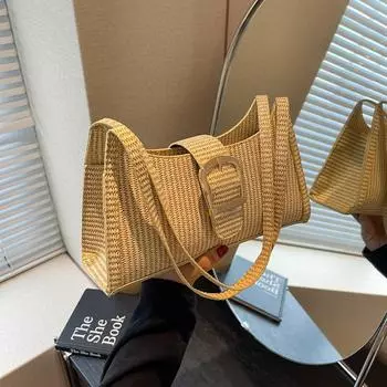 2024 autumn new bag women s retro simple handbag casual trend shoulder bag personalized popular underarm bag чёрный