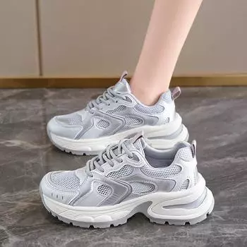 2024 autumn new dad shoes Internet celebrities with the same women s platform sneakers durable comfortable breathable dad shoes 35