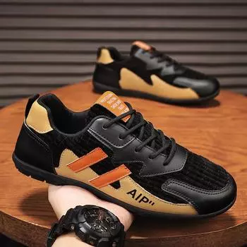 2024 autumn new Doudou shoes casual trend driving shoes lace-up Forrest Gump board shoes men s running versatile trendy shoes 39 чёрный
