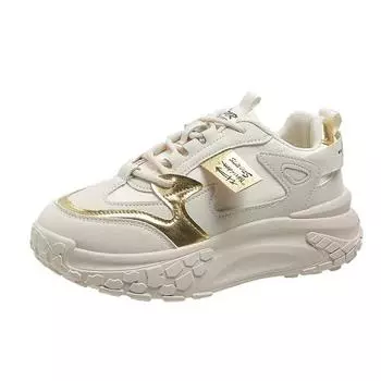 2024 Autumn New Father Shoes Thick Soles Match Color Sports Casual Women s New Fashion Women s Shoes 36 золотой