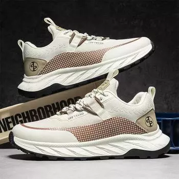 2024 autumn new fly-woven running sneakers trendy versatile, breathable and comfortable thick-soled heightening cold sticky men s shoes 39