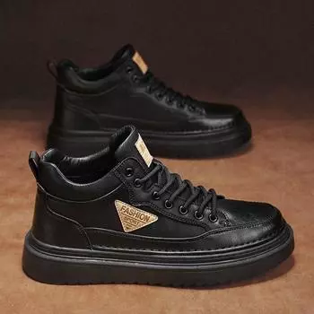 2024 autumn new high-top Martin boots men s trend versatile platform casual leather shoes tooling board shoes labor insurance shoes men 39