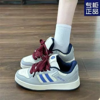 2024 autumn new high-value low-top skateboard bread shoes women s fashion trend student color matching versatile casual shoes 35 серо голубой