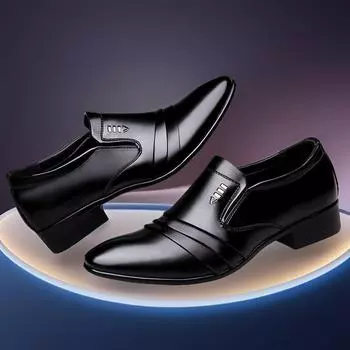 2024 autumn new leather shoes men s large size business dress one pedal British pointed office shoes men 38